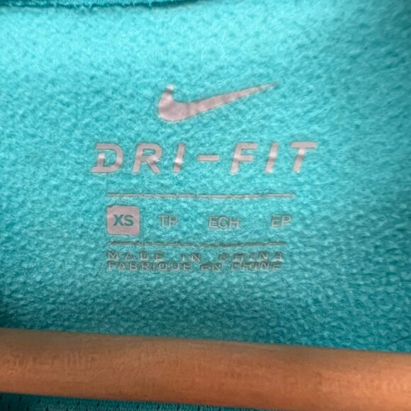 Nike Dri Fit Women's Turquoise Hooded Sweatshirt Size XS - Picture 2 of 4